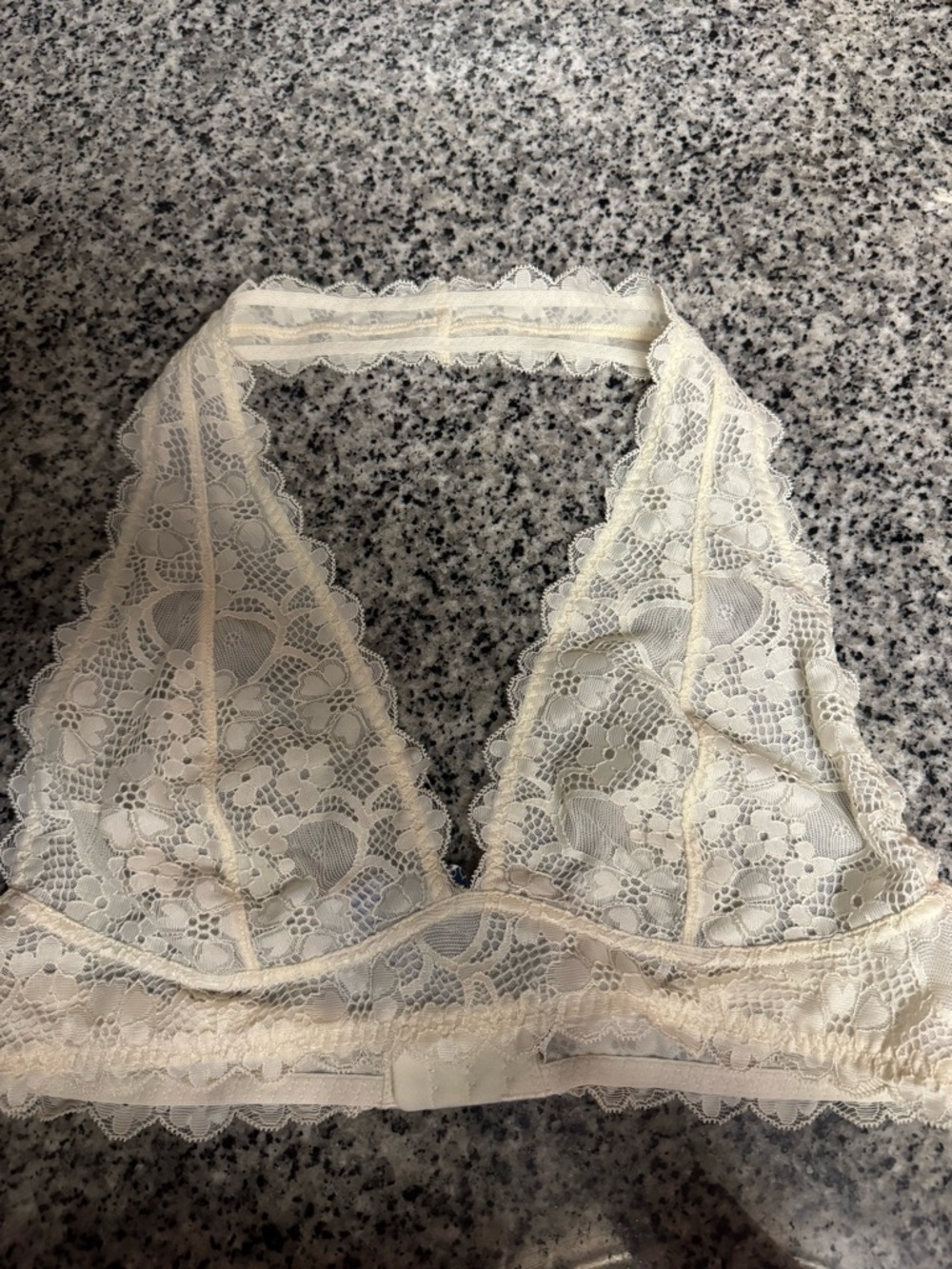 Free People Ivory Lace Halter Bralette
